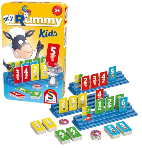 Schmidt Spiele König 51439 MyRummy Kids, Bring Mich mit Spiel in der Metalldose, Bunt von Schmidt