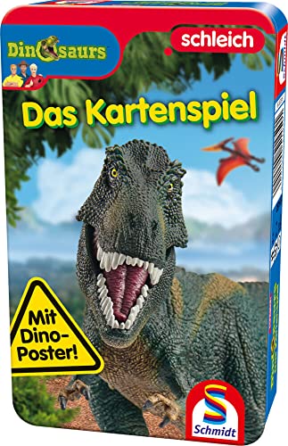 Schmidt Spiele 51450, Dinosaurs, Reisespiel, Bring Mich mit Spiel in der Metalldose, bunt von Schmidt