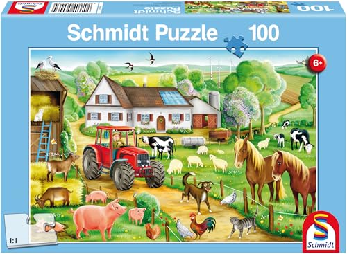 Schmidt Spiele 56003 Fröhlicher Bauernhof, 100 Teile Kinderpuzzle von Schmidt Spiele