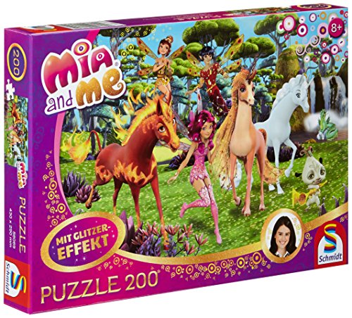 Schmidt Spiele 56069 Mia & Me, In Centopia, 200 Teile Glitzerpuzzle, mit Puzzleteile von Schmidt