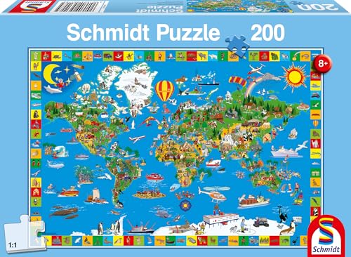 Schmidt Spiele 56118 Deine Bunte Erde, 200 Teile Kinderpuzzle von Schmidt