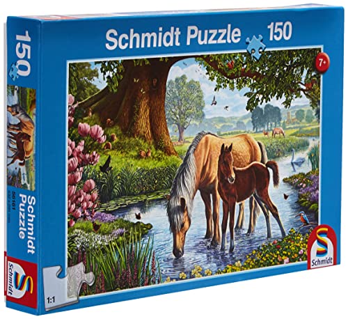 Schmidt Spiele 56161 Pferde am Bach, 150 Teile Kinderpuzzle von Schmidt Spiele