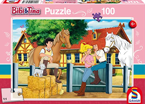 Schmidt Spiele 56187 Bibi und Tina, Auf dem Martinshof, 100 Teile Kinderpuzzle von Schmidt