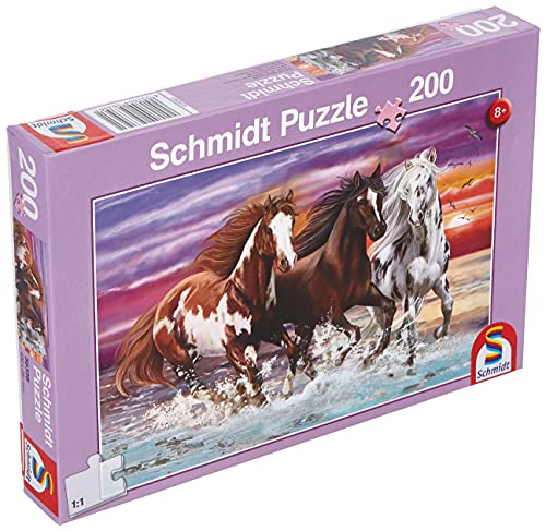 Schmidt Spiele 56356 Wildes Pferde-Trio, Kinderpuzzle, 200 Teile, Bunt von Schmidt