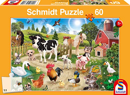 Schmidt Spiele 56369 Tiere Animal Club, Bauernhoftiere, 60 Teile Kinderpuzzle, Bunt von Schmidt