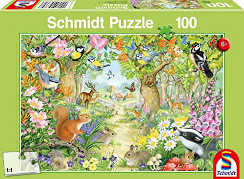 Schmidt Spiele 56370 Tiere im Wald, 100 Teile Kinderpuzzle von Schmidt