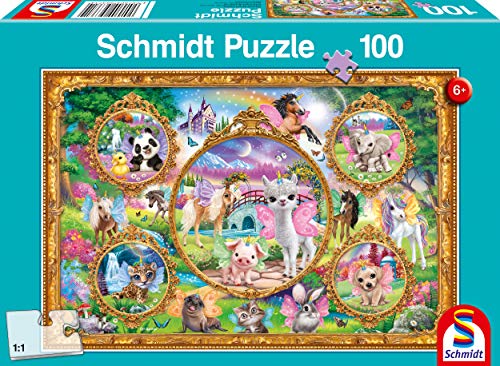 Schmidt Spiele 56371 Animal Club, Einhorn-Tierwelt, 100 Teile Kinderpuzzle, Bunt von Schmidt