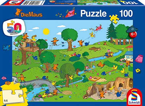 Schmidt Spiele 56395 Sendung Mit Der Maus, Spielpark, 100 Teile Kinderpuzzle, Bunt von Schmidt