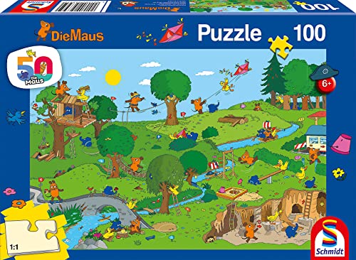 Schmidt Spiele 56395 Sendung Mit Der Maus, Spielpark, 100 Teile Kinderpuzzle, Bunt von Schmidt