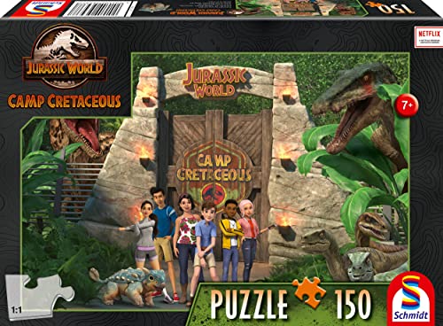 Schmidt Spiele 56437 Jurassic World, Neue Abenteuer, Camp Kreidezeit, 150 Teile Kinderpuzzle, bunt von Schmidt Spiele