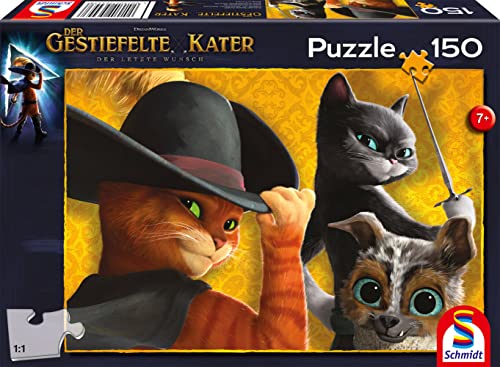 Schmidt Spiele Cat 56443 Der Gestiefelte Kater und Seine Freunde, 150 Teile Kinderpuzzle von Schmidt