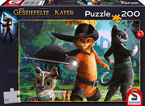 Schmidt Spiele Kater 56444 Der gestiefelte Karter, Bereit für EIN Gefecht, 200 Teile Kinderpuzzle, Schwarz von Schmidt