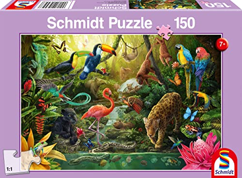 Schmidt Spiele 56456 Urwaldbewohner, 150 Teile Kinderpuzzle, mehrfarbig, Normal von Schmidt Spiele