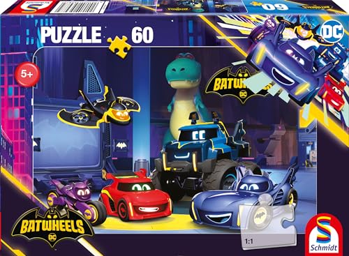 Schmidt Spiele 56487 Batwheels, Bam, Batwing, Bibi, Buff und Redbird in der Bathöhle, 60 Teile Kinderpuzzle von Schmidt