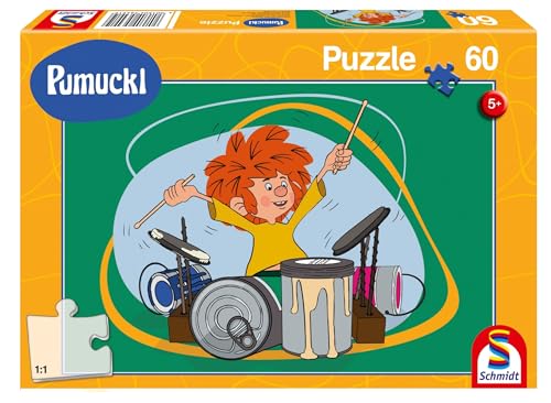 Schmidt Spiele 56491 Pumuckl spielt Schlagzeug, 60 Teile Kinderpuzzle, bunt von Schmidt Spiele