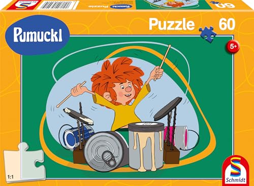 Schmidt Spiele 56491 Pumuckl spielt Schlagzeug, 60 Teile Kinderpuzzle von Schmidt