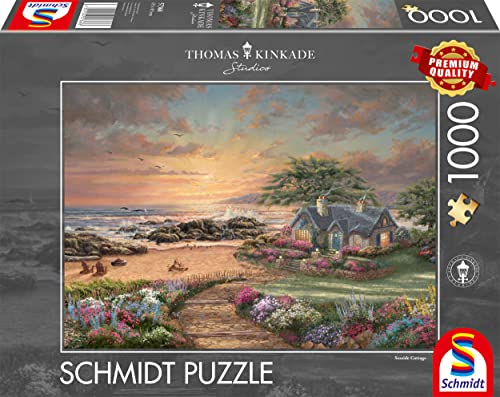 Schmidt Spiele 57368 Thomas Kinkade, Seaside Cottage, 1000 Teile Puzzle, Normal von Schmidt