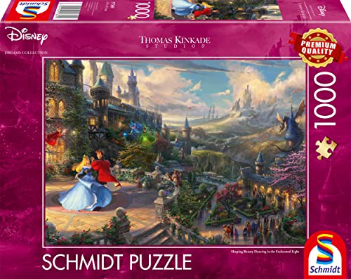 Schmidt Spiele 57369 Thomas Kinkade, Disney, Sleeping Beauty Dancing in The Enchanted Light, 1000 Teile Puzzle von Schmidt Spiele