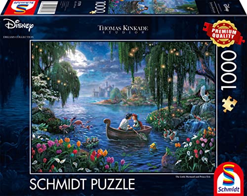 Schmidt Spiele 57370 Thomas Kinkade, Disney, The Little Mermaid and Prince Eric, 1000 Teile Puzzle von Schmidt