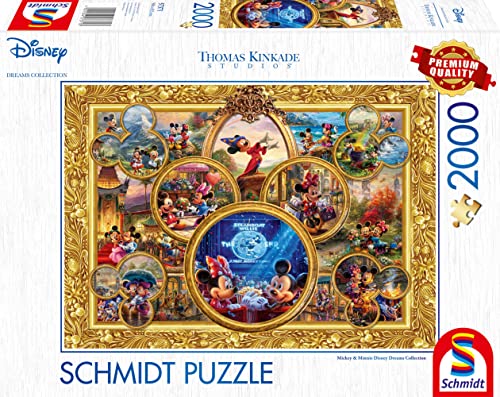 Schmidt Spiele 57371 Thomas Kinkade, Disney, Mickey & Minnie, Dream Collage 2, 2000 Teile Puzzle von Schmidt