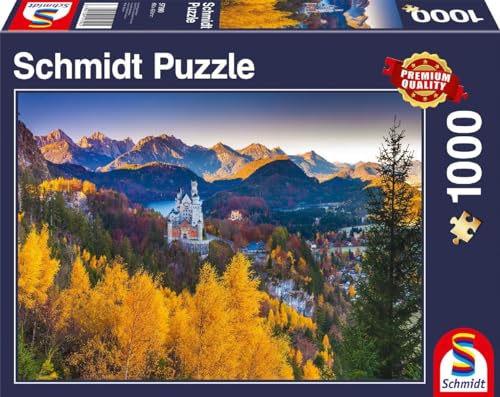 Schmidt Spiele 57390 Herbstliches Neuschwanstein, 1000 Teile Puzzle, Normal von Schmidt