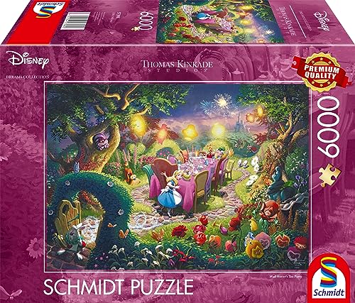 Schmidt Spiele 57398 Thomas Kinkade, Disney, Mad Hatter’s Tea Party, 6000 Teile Puzzle von Schmidt