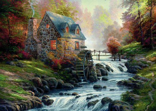 Schmidt Spiele 57486 Thomas Kinkade, by The Old Mill, 1000 Stück Puzzle, Colourful von Schmidt