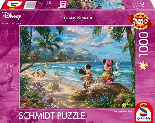 Schmidt Spiele Thomas Kinkade 57528, Disney, Mickey und Minnie in Hawaii, 1000 Teile Puzzle, bunt[Exklusiv bei Amazon] von Schmidt