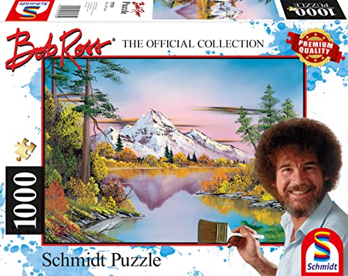 Schmidt Spiele 57535 Bob Ross, Spiegelungen, 1000 Teile Puzzle, Normal von Schmidt Spiele