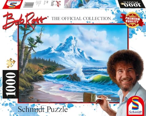 Schmidt Spiele Mountain 57537 Bob Ross, Berg am Meer, 1000 Teile Puzzle, Normal von Schmidt