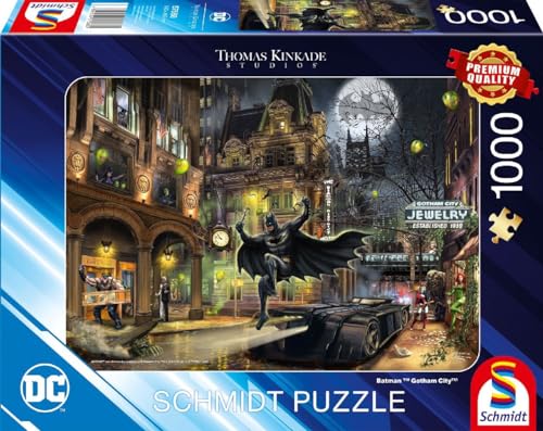 Schmidt Spiele 57588 Thomas Kinkade, Batman, Gotham City, 1000 Teile Puzzle, Mehrfarbig, Normal von Schmidt