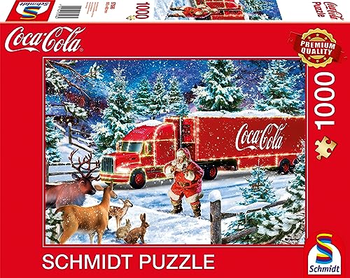 Schmidt Spiele 57598 Coca Cola Christmas-Truck, 1000 Teile Puzzle von Schmidt