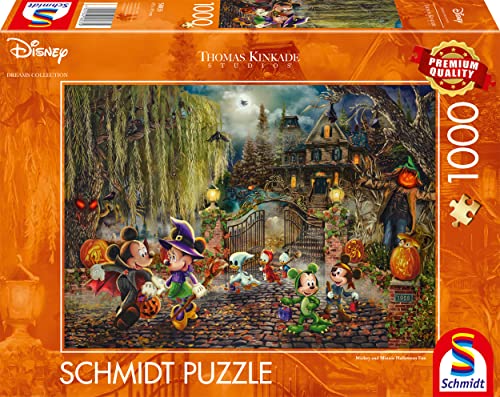 Schmidt Spiele 58033 Thomas Kinkade, Disney, Mickey & Minnie Halloween Fun, 1000 Teile Puzzle, pappe von Schmidt