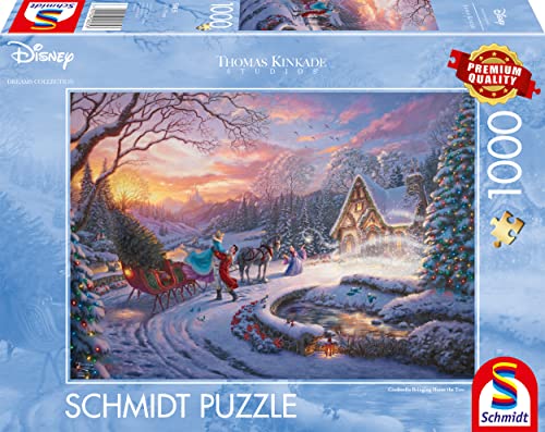 Schmidt Spiele 58035 Disney, Cinderella Bringing Home for Christmas, 1000 Teile Puzzle von Schmidt Spiele