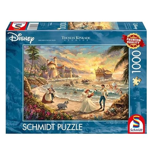 Schmidt Spiele 58036 Thomas Kinkade, Disney, The Little Mermaid Celebration of Love, 1000 Teile Puzzle, bunt von Schmidt