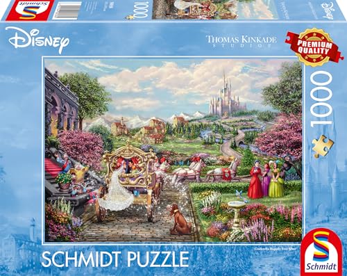 Schmidt Spiele 58038 Disney, Cinderella Happily Ever After, Thomas Kinkade, 1000 Teile Puzzle, Mehrfarbig von Schmidt