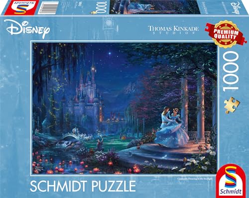 Schmidt Spiele 58043 Thomas Kinkade, Disney, Cinderella Dancing in The Starlight, 1000 Teile Puzzle, bunt von Schmidt