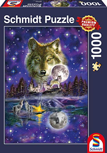 Schmidt Spiele 58233 Wolf im Mondlicht, 1000 Teile Puzzle von Schmidt