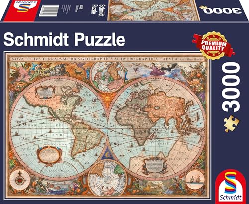 Schmidt Spiele 58328 Antike Weltkarte, 3000 Teile Puzzle, Bunt von Schmidt