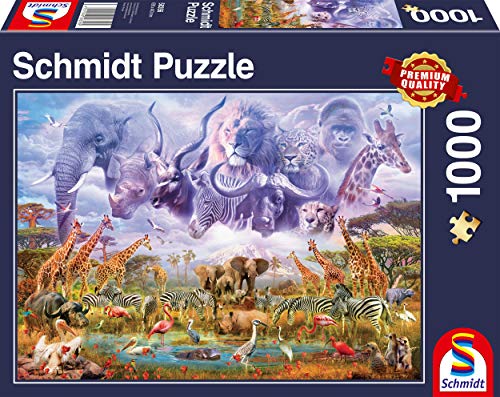 Schmidt Spiele 58356 Tiere an der Wasserstelle, 1000 Teile Puzzle von Schmidt