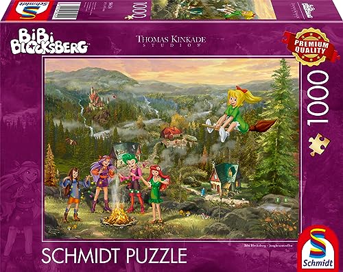 Schmidt Spiele 58424 Thomas Kinkade, Kiddinx, Bibi Blocksberg, Junghexentreffen, 1000 Teile Puzzle von Schmidt