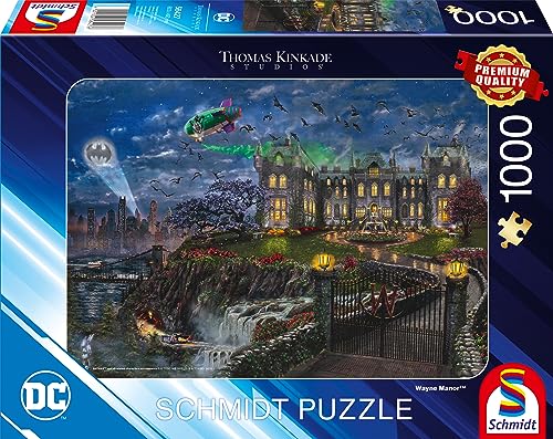 Schmidt Spiele 58427 Thomas Kinkade, Warner, DC, Wayne Manor, 1000 Teile Puzzle von Schmidt