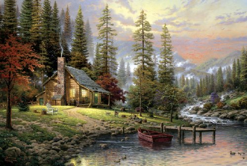 Schmidt Spiele 58455 Thomas Kinkade, Haus in den Bergen, 500 Teile Puzzle von Schmidt Spiele