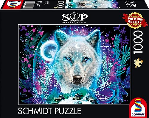 Schmidt Spiele 58515 Sheena Pike, Neon Arktis-Wolf, 1000 Teile Puzzle von Schmidt