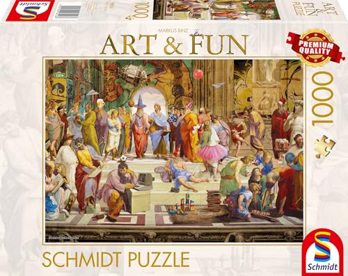 Schmidt Spiele 58526 Markus Binz, Die Schule von Athen 2024, 1000 Teile Puzzle, bunt von Schmidt