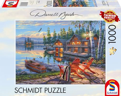 Schmidt Spiele 58530 Darrel Bush, Seeufer am Loon Lake, New York, 1000 Teile Puzzle, bunt von Schmidt Spiele