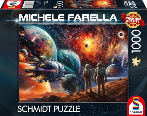 Schmidt Spiele 58536 Kosmische Farbenpracht, Reise ins Weltall, Michele Farella, 1000 Teile Puzzle, Mehrfarbig von Schmidt