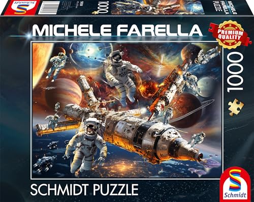 Schmidt Spiele 58538 Magische Sternenwelten, Schwerelos im All, Michele Farella, 1000 Teile Puzzle, Mehrfarbig von Schmidt Spiele