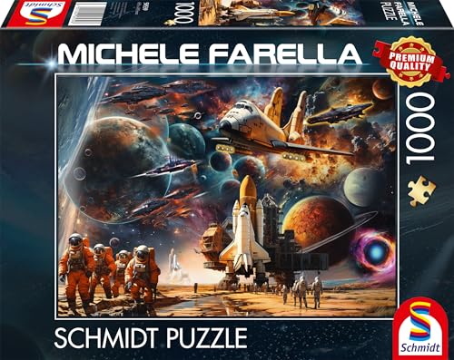 Schmidt Spiele 58539 Faszination Raumfahrt, Reise in Ferne Galaxien, Michele Farella, 1000 Teile Puzzle, Mehrfarbig von Schmidt