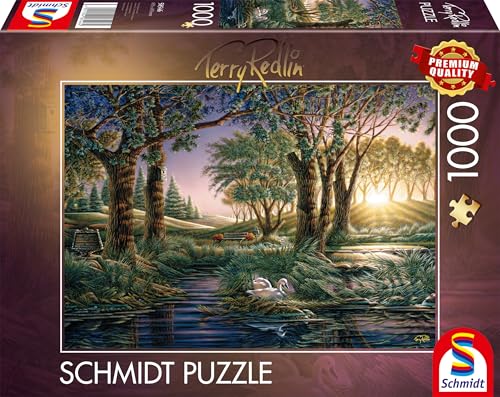 Schmidt Spiele 58546 Morgenzauber am Teich, Terry Redlin, 1000 Teile Puzzle, Mehrfarbig von Schmidt